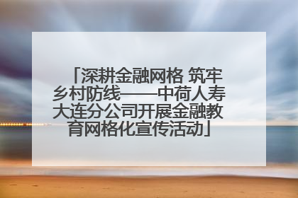 深耕金融网格 筑牢乡村防线——中荷人寿大连分公司开展金融教育网格化宣传活动