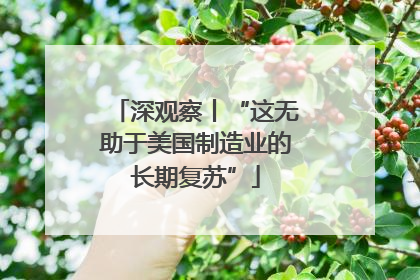 深观察丨“这无助于美国制造业的长期复苏”
