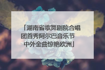 湖南省歌舞剧院合唱团首秀阿尔巴音乐节 中外金曲惊艳欧洲