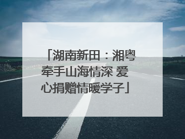 湖南新田：湘粤牵手山海情深 爱心捐赠情暖学子