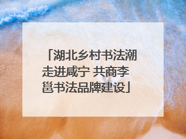 湖北乡村书法潮走进咸宁 共商李邕书法品牌建设