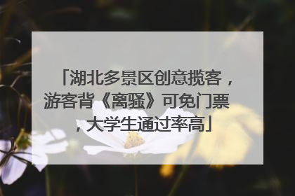 湖北多景区创意揽客，游客背《离骚》可免门票，大学生通过率高