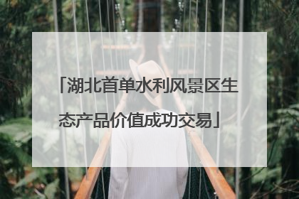 湖北首单水利风景区生态产品价值成功交易