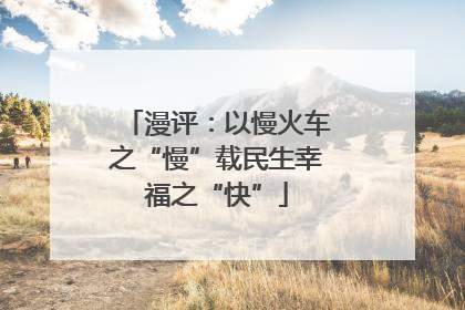 漫评：以慢火车之“慢”载民生幸福之“快”