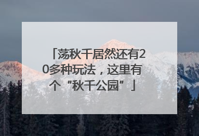 荡秋千居然还有20多种玩法，这里有个“秋千公园”