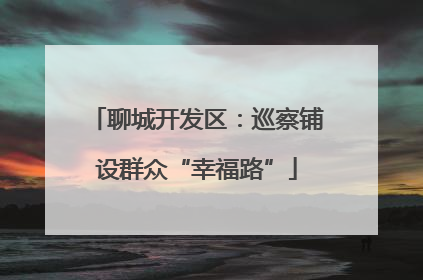 聊城开发区：巡察铺设群众“幸福路”