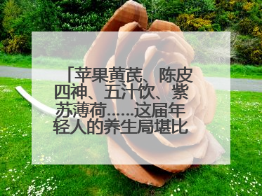 苹果黄芪、陈皮四神、五汁饮、紫苏薄荷……这届年轻人的养生局堪比中药房！