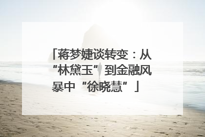 蒋梦婕谈转变：从“林黛玉”到金融风暴中“徐晓慧”