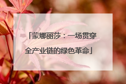 蒙娜丽莎：一场贯穿全产业链的绿色革命