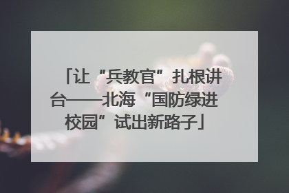 让“兵教官”扎根讲台——北海“国防绿进校园”试出新路子