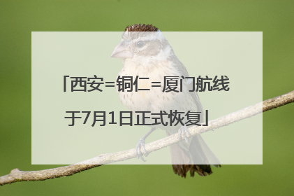 西安=铜仁=厦门航线于7月1日正式恢复