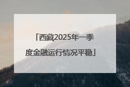 西藏2025年一季度金融运行情况平稳