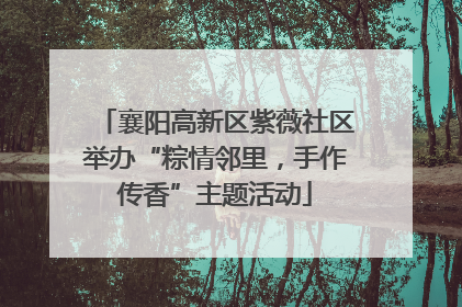 襄阳高新区紫薇社区举办“粽情邻里，手作传香”主题活动