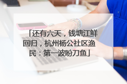 还有六天，钱塘江鲜回归，杭州杨公社区渔民：第一波盼刀鱼