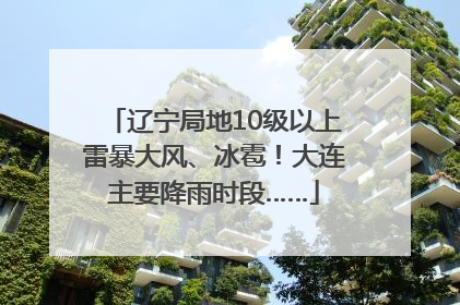 辽宁局地10级以上雷暴大风、冰雹！大连主要降雨时段……