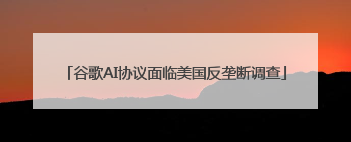谷歌AI协议面临美国反垄断调查