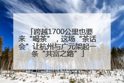 跨越1700公里也要来“喝茶”，这场“茶话会”让杭州与广元架起一条“共富之路”