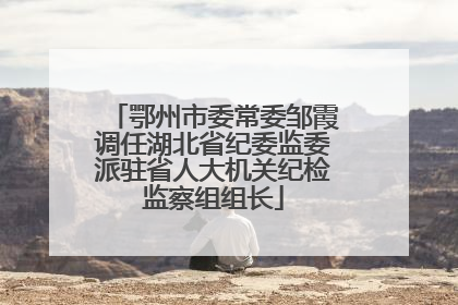 鄂州市委常委邹霞调任湖北省纪委监委派驻省人大机关纪检监察组组长
