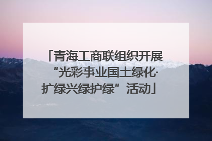 青海工商联组织开展“光彩事业国土绿化·扩绿兴绿护绿”活动