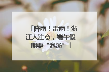 阵雨！雷雨！浙江人注意，端午假期要“泡汤”