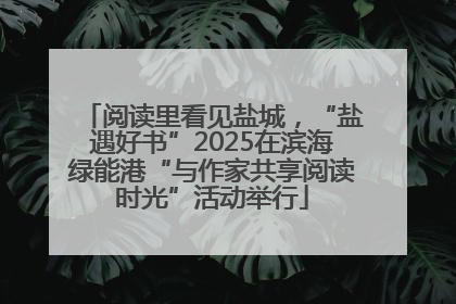 阅读里看见盐城，“盐遇好书”2025在滨海绿能港“与作家共享阅读时光”活动举行