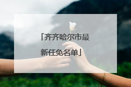 齐齐哈尔市最新任免名单