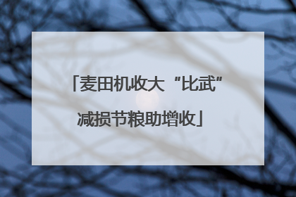 麦田机收大“比武” 减损节粮助增收