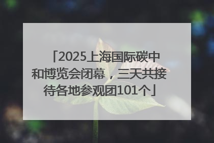 2025上海国际碳中和博览会闭幕，三天共接待各地参观团101个
