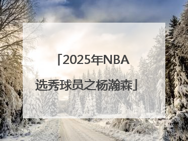 2025年NBA选秀球员之杨瀚森