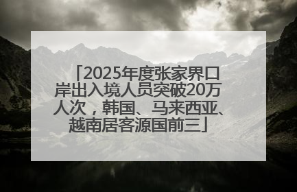 2025年度张家界口岸出入境人员突破20万人次，韩国、马来西亚、越南居客源国前三