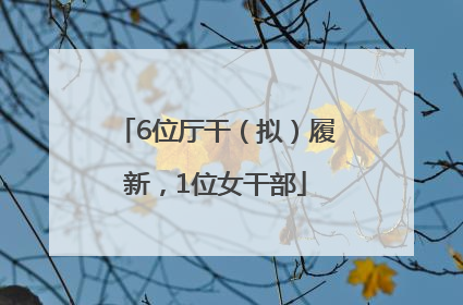 6位厅干（拟）履新，1位女干部