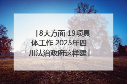 8大方面 19项具体工作 2025年四川法治政府这样建